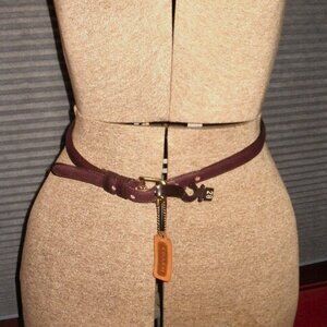 Vintage Coach 2805 Skinny Leather Belt S New York Brass Hardware 28" New W/Tag!